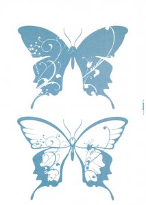 Samolepicí dekorace na zeď modří motýli 17017 / Dekorační nálepky Farfalle Freestyle (50 x 70 cm) Komar