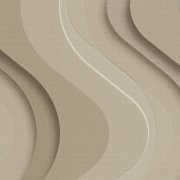 Vlnky - grafická vliesová tapeta na zeď geometrický vzor, barvy hnědá, béžová, šedá. Elegantní vliesová tapeta z kolekce Balade značky Dekens