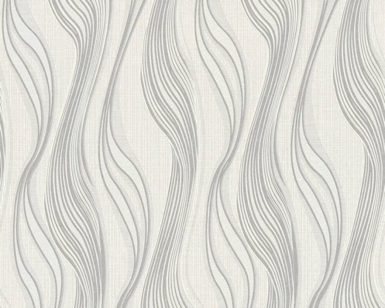 Vliesová tapeta šedá, bílá, stříbrná, metalická - vlnky, proužky 371423 / Tapety na zeď 3714-23 Trendwall (0,53 x 10,05 m) A.S.Création