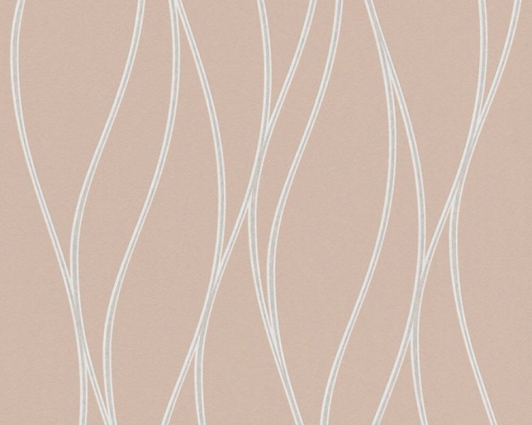 Vliesová tapeta béžová, stříbrná - vlnky, pruhy 371331 / Tapety na zeď 3713-31 Trendwall (0,53 x 10,05 m) A.S.Création
