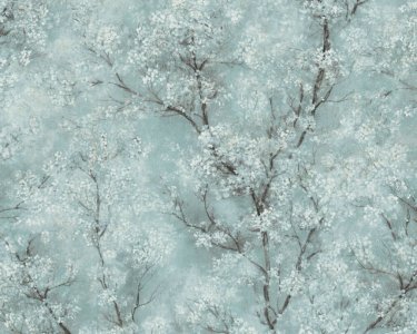 Vliesová tapeta Strom, větve, květy, barva modrá, zlatá, šedá, zelená, černá, tyrkysová, bílá, 374203 / Tapety na zeď 37420-3 New Walls (0,53 x 10,05 m) A.S.Création