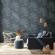 Vliesová tapeta do bytu modrá 373974 z kolekce New Walls zobrazuje stromy v květu