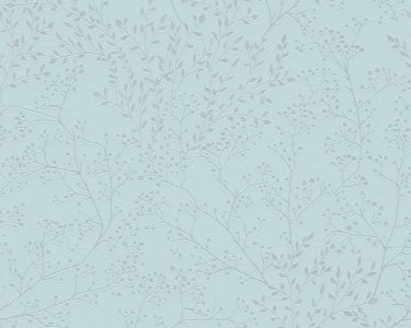 Vliesová tapeta listy s leskem, přírodní motiv, tyrkysová, zelená, modrá 381003 / Tapety na zeď 38100-3 Trendwall 2 (0,53 x 10,05 m) A.S.Création
