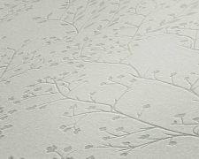 Vliesová tapeta listy s leskem, barva šedá - přírodní motiv - vliesová tapeta od A.S.Création
