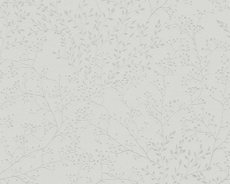 Vliesová tapeta listy s leskem, přírodní motiv, šedá 381004 / Tapety na zeď 38100-4 Trendwall 2 (0,53 x 10,05 m) A.S.Création