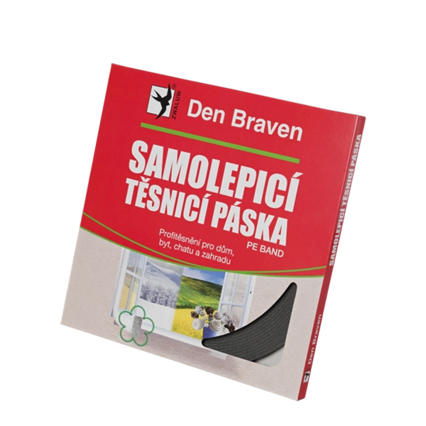 Samolepicí těsnicí páska do oken a dveří bílá, tloušťka 3 mm,  šířka 9 mm, délka 20 m / těsnění do oken a dveří B0003RL Den Braven