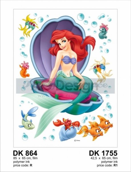 Samolepící dekorace na zeď Disney Ariel AGF1755 (42,5 x 65 cm) AG Design