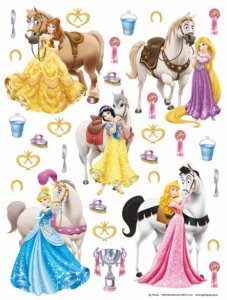 Samolepicí dekorace pro děti Princezny a koníci DK1773 / Samolepící nálepka na stěnu (65 x 85 cm) AG Design