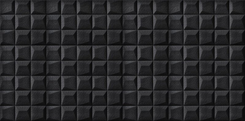 Samolepicí 3D dekorace imitace kůže, černé čtverce, rozměr 1,4 m x  0,69 m x 4-7 mm / obklad na stěnu LEA006