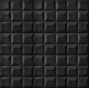 Samolepicí 3D dekorace imitace kůže, černé čtverce, rozměr 1,5 m x  0,69 m x 4-7 mm / obklad na stěnu LEA006