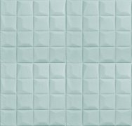Samolepicí 3D dekorace imitace kůže, čtvercový vzor mintový rozměr 1,5 m x  0,69 m x 4-7 mm / obklad na stěnu LEA008