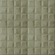 Samolepicí 3D dekorace ze sametu, veluru, khaki, zelené čtverce, rozměr 1,4 m x  0,69 m x 4-7 mm / obklad na stěnu VEL007