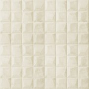 Samolepicí 3D dekorace ze sametu, veluru, béžové čtverce, rozměr 1,4 m x  0,69 m x 4-7 mm / obklad na stěnu VEL008