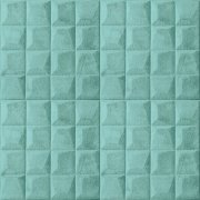 Samolepicí 3D dekorace ze sametu, veluru, čtverce - mint, rozměr 1,4 m x  0,69 m x 4-7 mm / obklad na stěnu VEL009