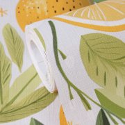 Vliesová tapeta žluté citrony, zelené listy (0,53 x 10,05 m) 791691 / Tapety na zeď 79169 -1 PintWalls III A.S.Création