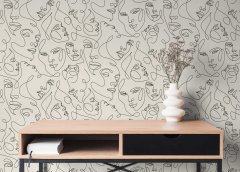 Vliesová tapeta abstraktní černá, bílá, obličej  (0,53 x 10,05 m) 791721 / Tapety na zeď 79172-1 PintWalls III A.S.Création