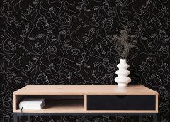 Vliesová tapeta abstraktní stříbrná, černá, obličej  (0,53 x 10,05 m) 791723 / Tapety na zeď 79172-3 PintWalls III A.S.Création
