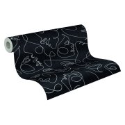 Vliesová tapeta abstraktní stříbrná, černá, obličej  (0,53 x 10,05 m) 791723 / Tapety na zeď 79172-3 PintWalls III A.S.Création