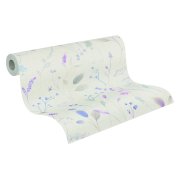 Vliesová tapeta trávy, modrá, fialová, bílá  (0,53 x 10,05 m) 791702 / Tapety na zeď 79170-2 PintWalls III A.S.Création
