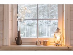 Vánoční statická bordura na sklo W5 (20 x 150 cm) / Dekorativní statické bordury srnky v lese