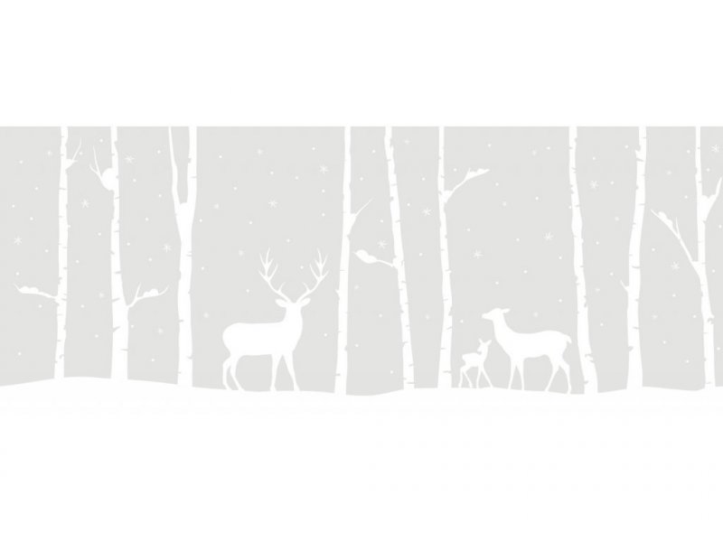 Vánoční statická bordura na sklo W5 (20 x 150 cm) / Dekorativní statické bordury srnky v lese d-c-fix