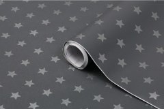 Samolepicí tapeta kusovka - šedé hvězdy v šířce 45 cm a délce 2 m - značkové samolepící fólie d-c-fix