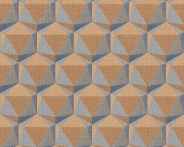 Vliesová 3D tapeta retro, oranžová, modrá 387483 / Tapety na zeď 38748-3 Nara (0,53 x 10,05 m) A.S.Création