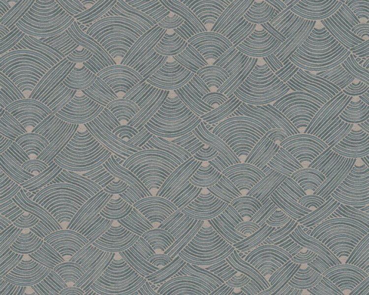 Vliesová tapeta etno, geometrický modrá, béžová 387421 / Tapety na zeď 38742-1 Nara (0,53 x 10,05 m) A.S.Création
