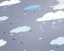 Noční obloha s mraky v kombinaci modré, šedé s bílé barvy - vliesová dětská tapeta od A.S.Création