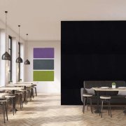 Akustický stěnový panel filc v půlnoční černé barvě, materiál rPET-plsť, rozměr 104 x 52 cm z kolekce Modular Wall A.S. Création - DD136750