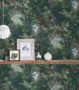 Moderní vliesová tapeta na zeď zelená, modrá, růžová, hnědá - les, příroda, v neoklasicistním stylu z kolekce History of Art