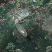 Moderní vliesová tapeta na zeď zelená, modrá, růžová, hnědá - les, příroda, v neoklasicistním stylu z kolekce History of Art