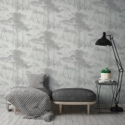 Moderní vliesová tapeta na zeď šedá, krémová - stromy, příroda, v neoklasicistním stylu z kolekce History of Art