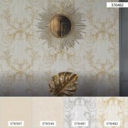 Moderní vliesová tapeta na zeď béžová, zlatá, hnědá, ornamentální, strukturální, v neoklasicistním stylu z kolekce History of Art