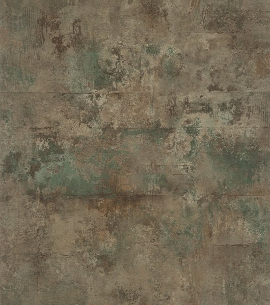 Samolepicí tapeta hnědo-zelená beton, stěrka 0,53 x 6 m / Tapety na zeď 371529 Rasch