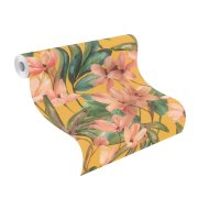 Samolepicí tapeta Magnolia, květy Magnolie v akvarelovém vzhledu  0,53 x 6 m / Tapety na zeď 371130 Rasch