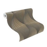 Samolepicí tapeta Cairo, geometrický 3D motiv, černá, zlatá 0,53 x 6 m / Tapety na zeď 370713 Rasch