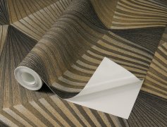 Samolepicí tapeta Cairo, geometrický 3D motiv, černá, zlatá 0,53 x 6 m / Tapety na zeď 370713 Rasch