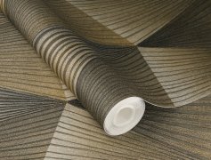 Samolepicí tapeta Cairo, geometrický 3D motiv, černá, zlatá 0,53 x 6 m / Tapety na zeď 370713 Rasch