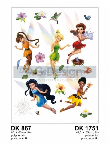 Samolepící dekorace na zeď 42,5 x 65cm Disney Fairies AGF1751 AG Design