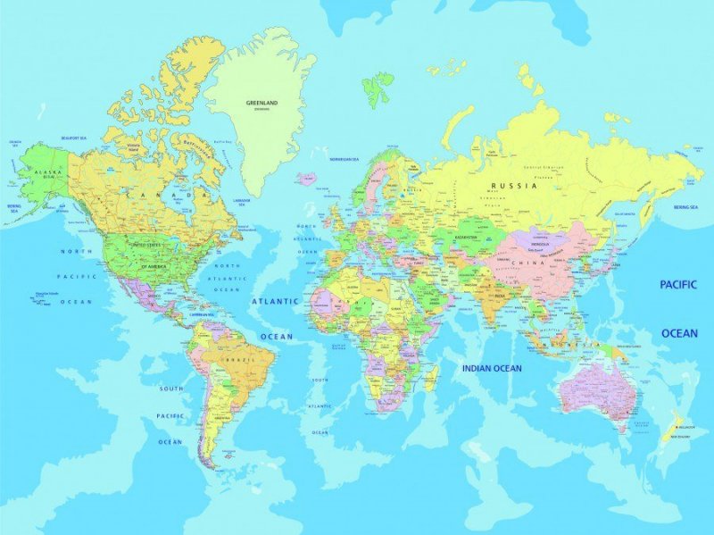 Vliesová fototapeta Mapa světa FTNXXL-2495 / fototapety na zeď  World map (360 X 270 cm) AG Design