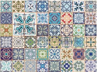 Samolepící tapeta Barevné kachličky, Azulejos šířka 45 cm, metráž 14085 / samolepicí fólie a tapety LIANA Venilia / Gekkofix