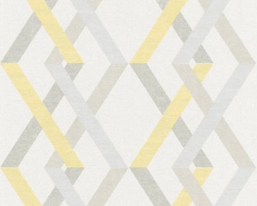Vliesová tapeta 36759-2 žlutá grafická / Vliesové tapety na zeď 367592 Linen Style (0,53 x 10,05 m) A.S.Création