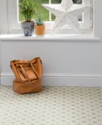 Podlahové PVC čtverce Olivové okvětní lístky vintage - samolepicí podlahové PVC dlaždice D-C-FIX FLOOR 274-5084