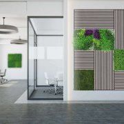 Akustický lamelový panel pravé dřevo, světlá dubová dýha na filcovém podkladu, rozměr 52 x 52 cm z kolekce Modular Wall A.S.Création
