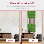 Akustický lamelový panel pravé dřevo, světlá dubová dýha na filcovém podkladu, rozměr 52 x 52 cm z kolekce Modular Wall A.S.Création
