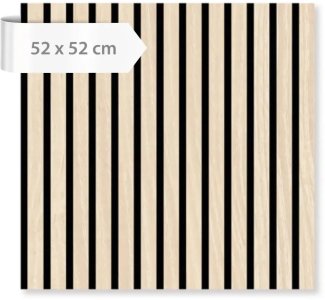 Akustický lamelový panel dřevo, světlá dubová dýha, 52 x 52 cm / Modular Wall 136701  A.S.Création