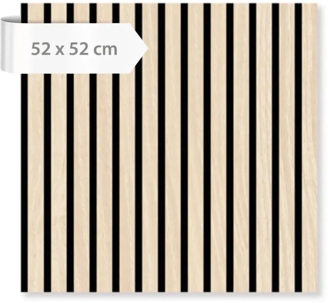 Akustický lamelový panel dřevo, světlá dubová dýha, 52 x 52 cm / Modular Wall 136701  A.S.Création