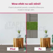Akustický lamelový panel pravé dřevo, šedá dubová dýha na filcovém podkladu, rozměr 52 x 52 cm z kolekce Modular Wall A.S.Création - DD136703