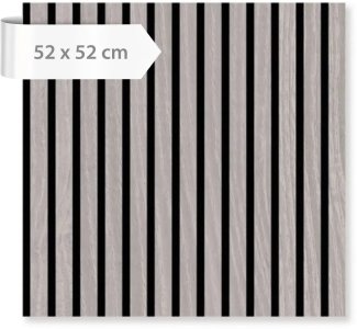 Akustický lamelový panel dřevo, šedá dubová dýha, 52 x 52 cm / Modular Wall 136703  A.S.Création